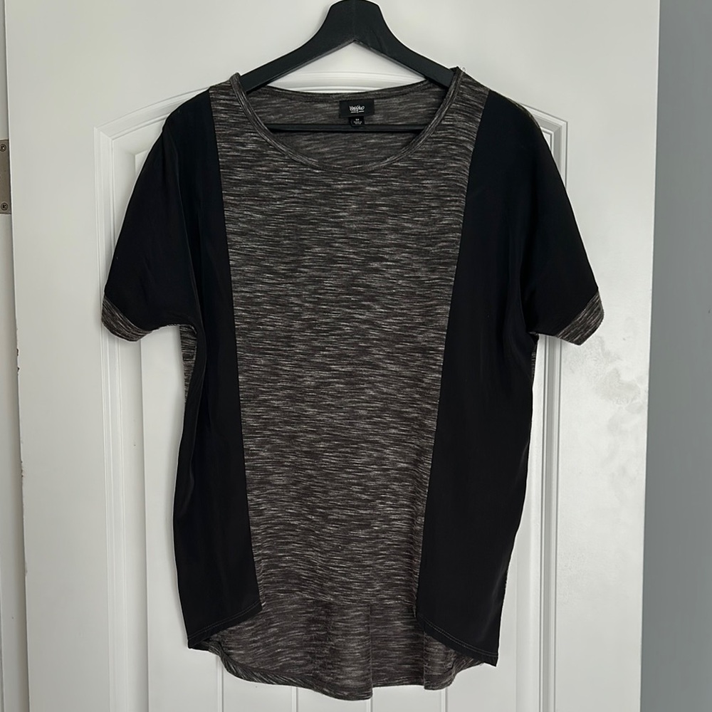Massimo Black Two-Tone Short Sleeve Tee